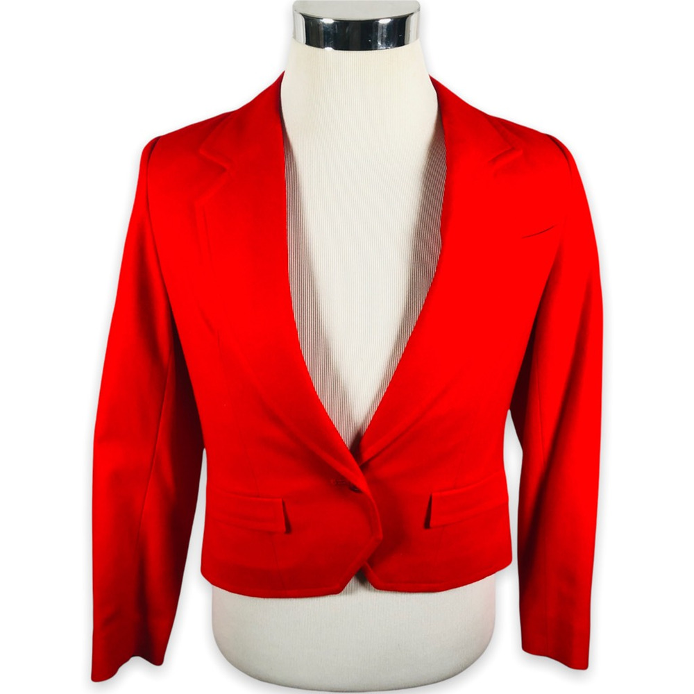 Vintage‎ Pendleton Suit Jacket Blazer Womens 8 Red Pockets Wool USA Long Sleeve